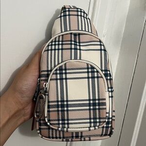 Mundi plaid sling bag
